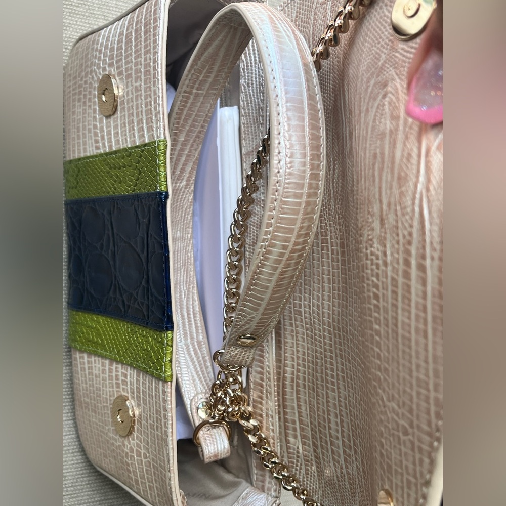 NWT Brahmin ROSA in MULTI ANTIGUO Convertible Chain & Leather Strap Bag - Picture 10 of 15